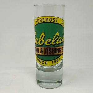 CABELA'S TALL SHOT GLASS - HUNTING  & FISHING GEAR SINCE 1961